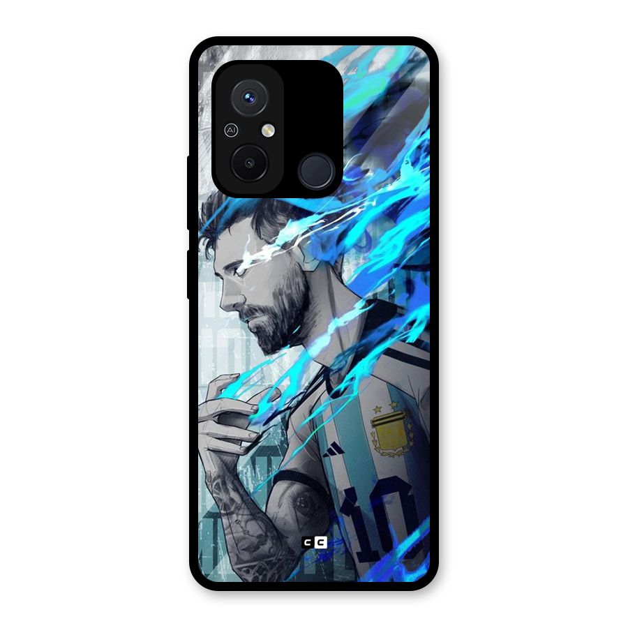 Electrifying Soccer Star Glass Back Case for Redmi 12C