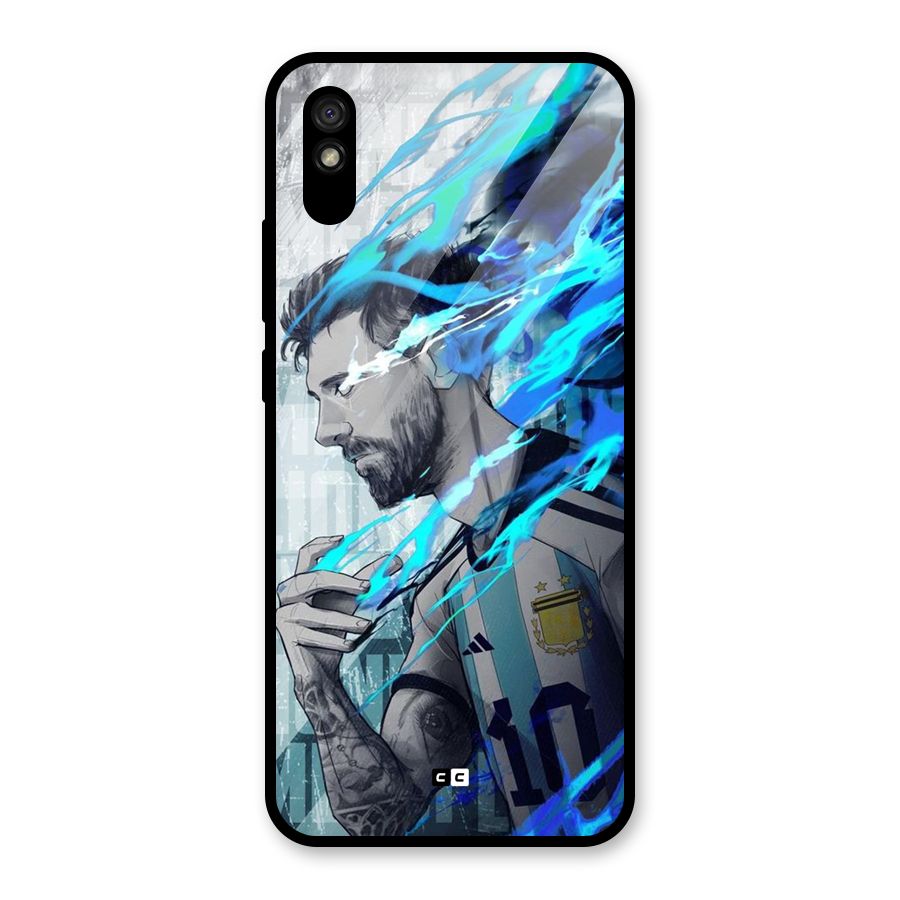 Electrifying Soccer Star Glass Back Case for Redmi 9A