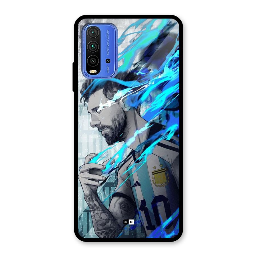 Electrifying Soccer Star Glass Back Case for Redmi 9 Power