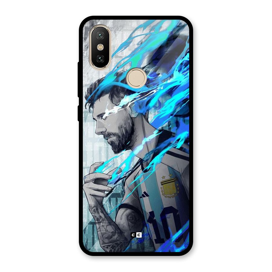 Electrifying Soccer Star Glass Back Case for Redmi A2