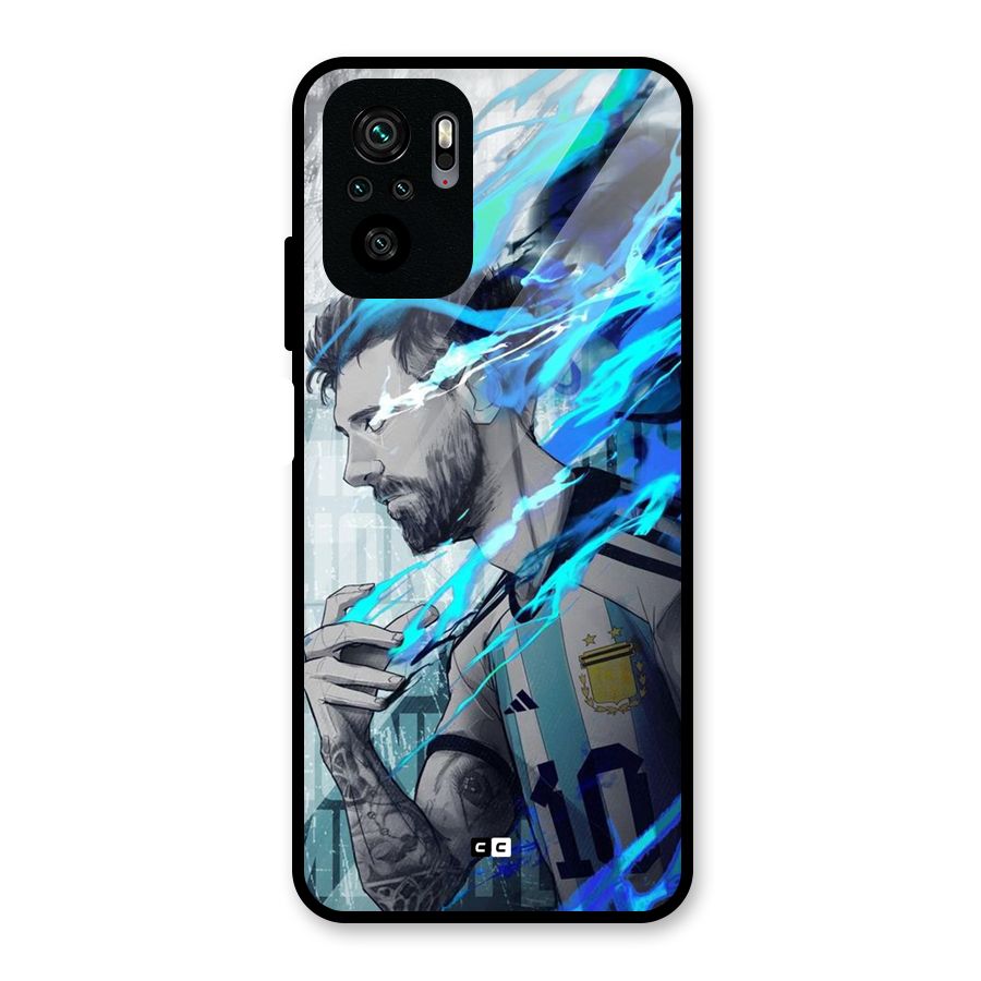 Electrifying Soccer Star Glass Back Case for Redmi Note 10S