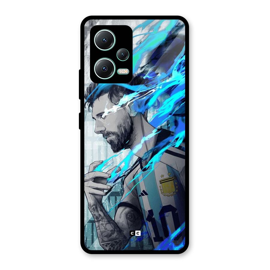 Electrifying Soccer Star Glass Back Case for Redmi Note 12 5G