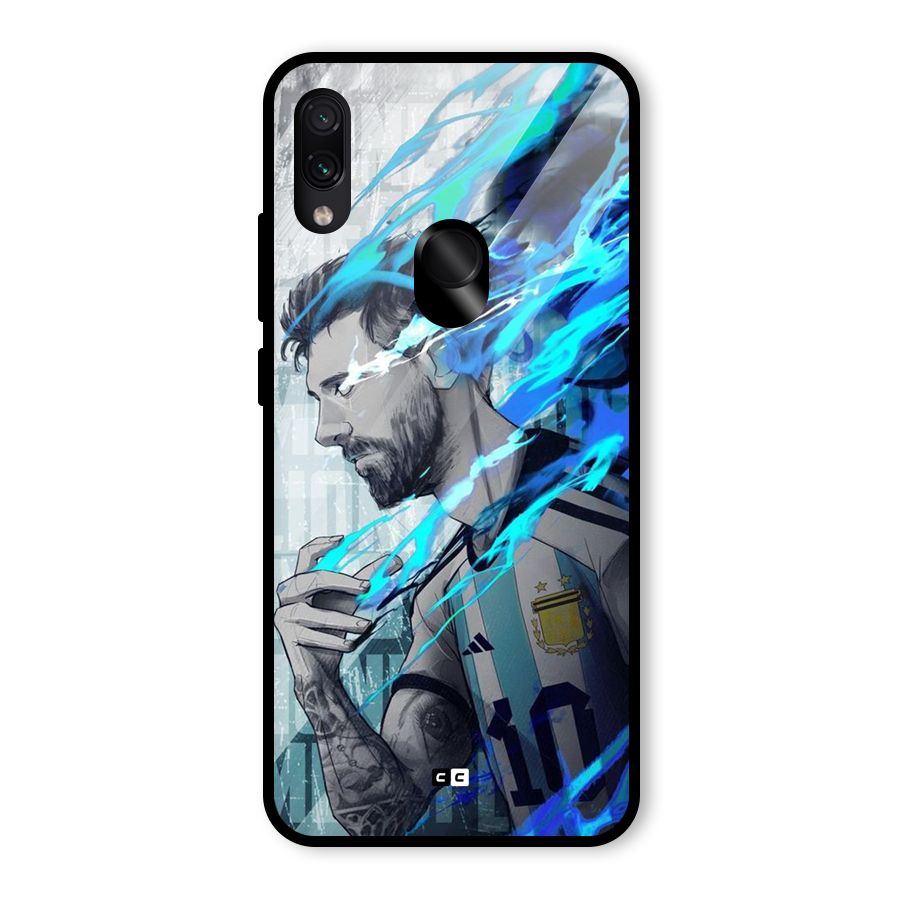 Electrifying Soccer Star Glass Back Case for Redmi Note 7 Pro
