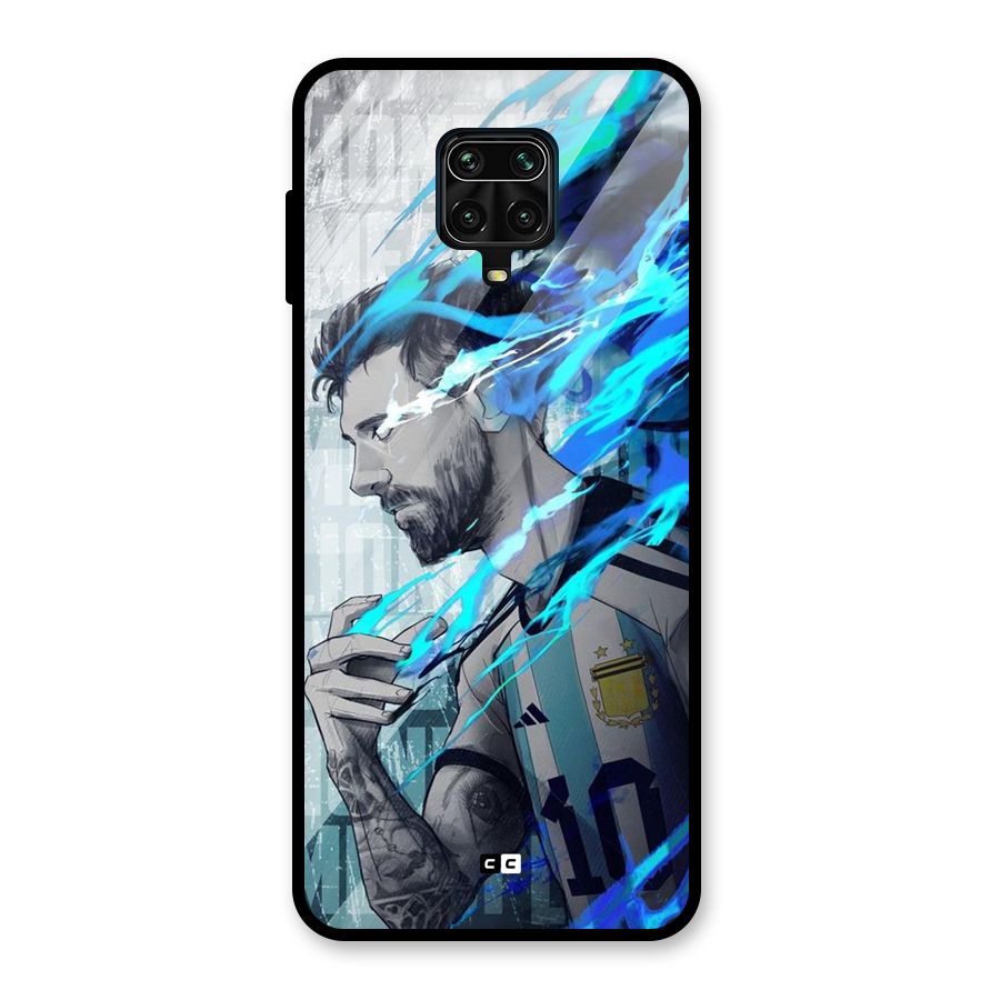 Electrifying Soccer Star Glass Back Case for Redmi Note 9 Pro