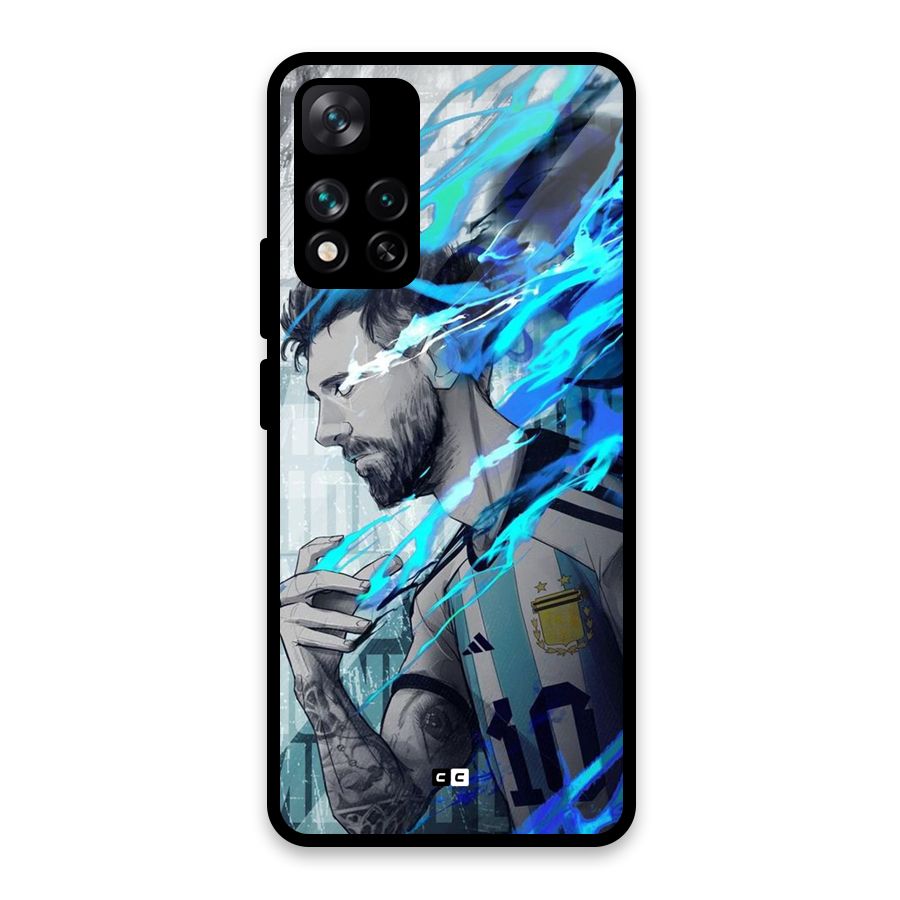 Electrifying Soccer Star Glass Back Case for Xiaomi 11i HyperCharge 5G