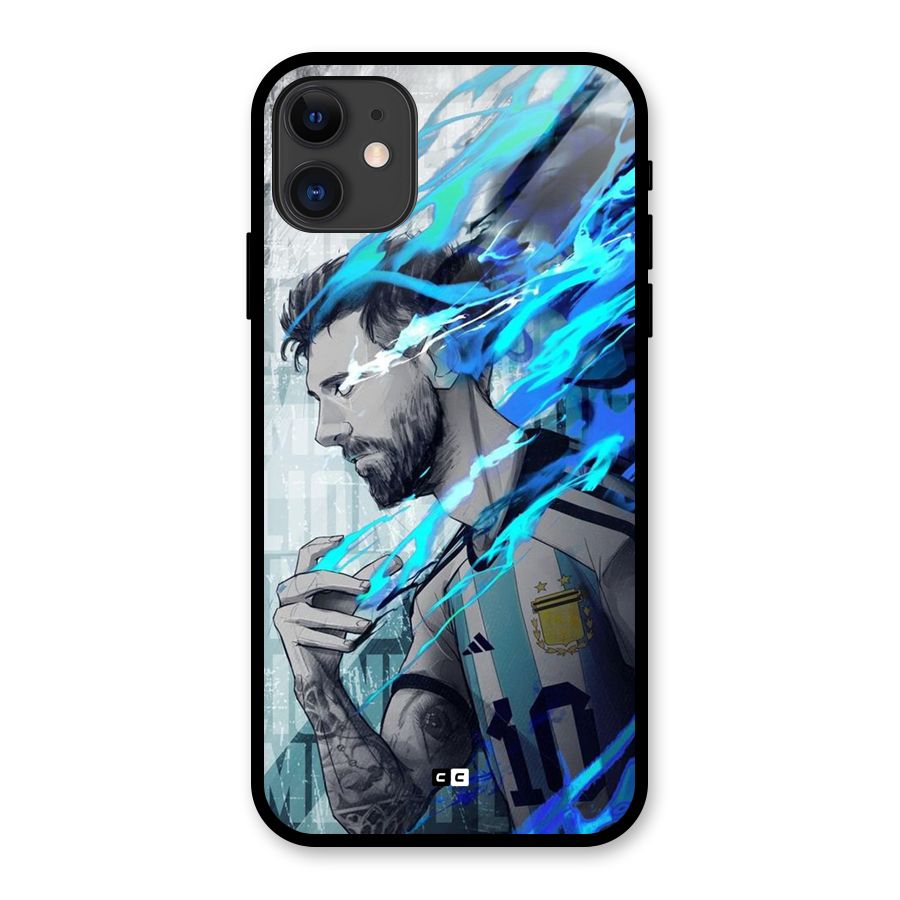 Electrifying Soccer Star Glass Back Case for iPhone 11