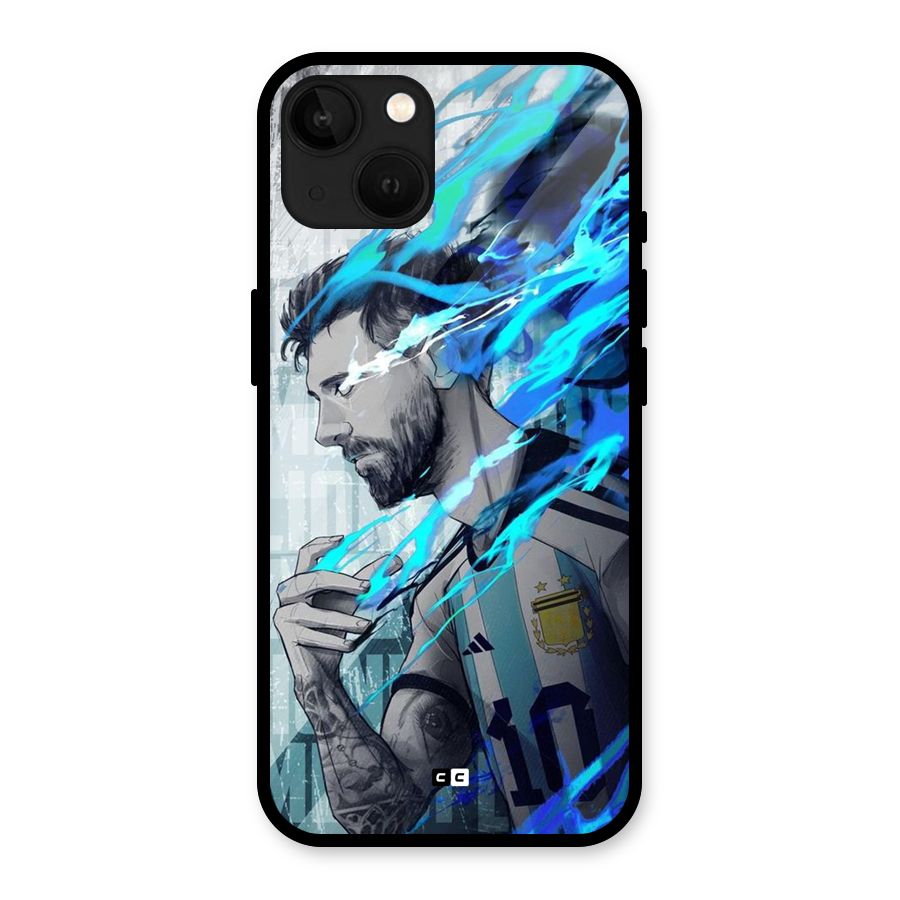 Electrifying Soccer Star Glass Back Case for iPhone 13
