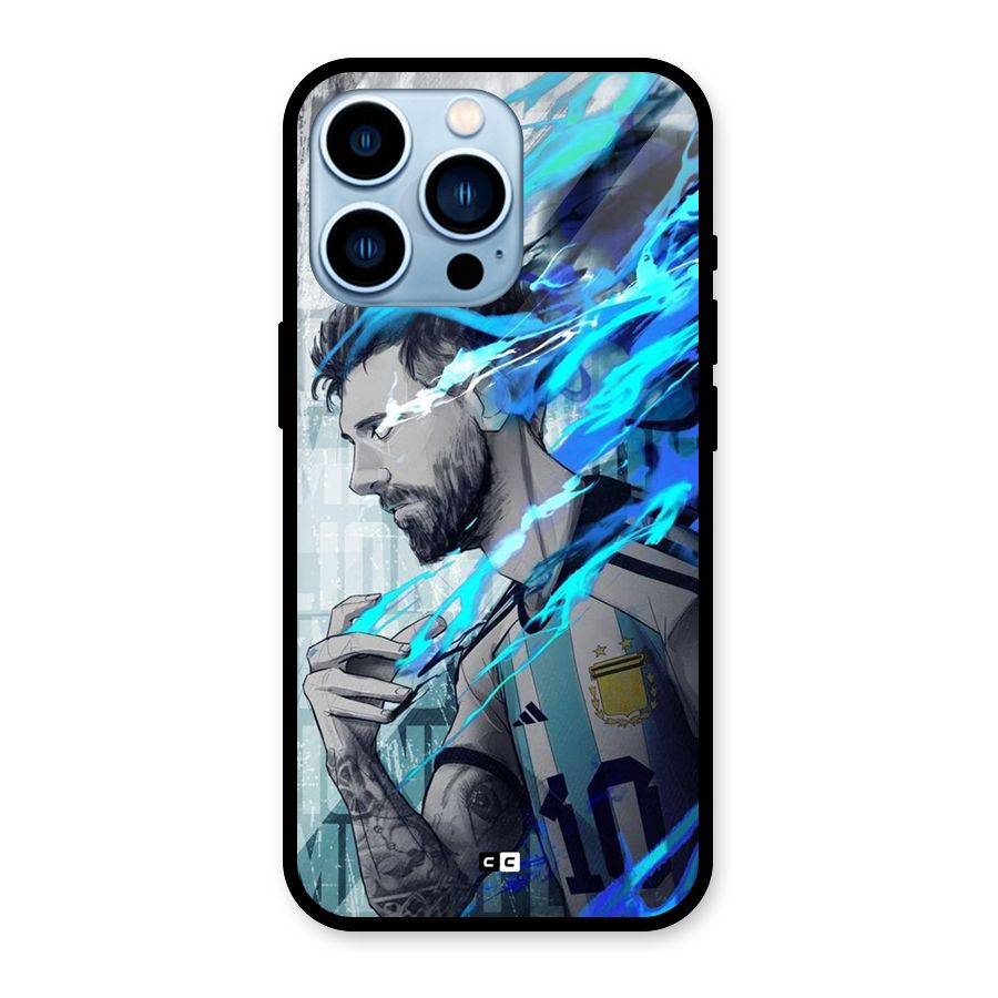 Electrifying Soccer Star Glass Back Case for iPhone 13 Pro