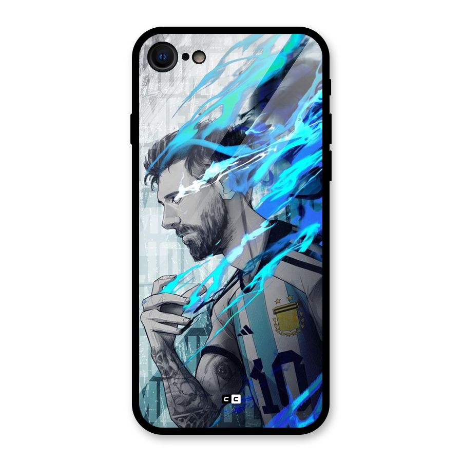 Electrifying Soccer Star Glass Back Case for iPhone SE 2022