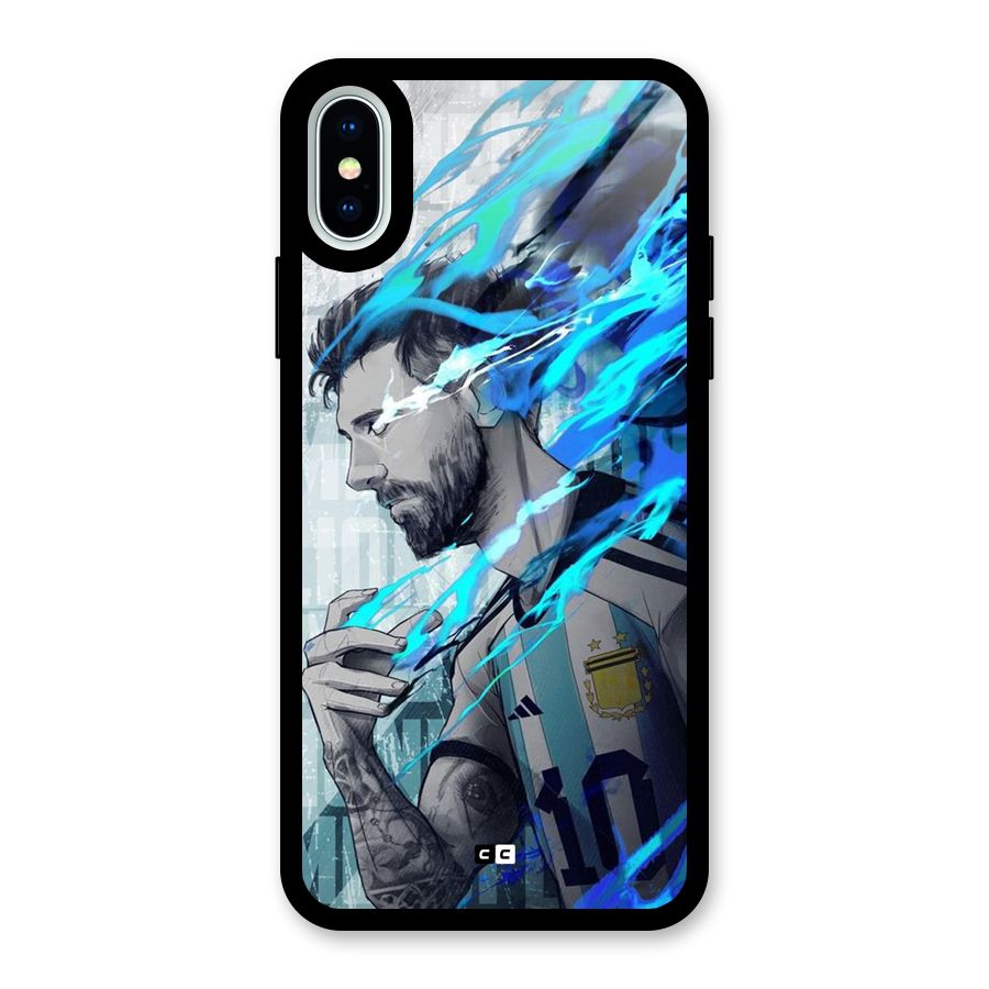 Electrifying Soccer Star Glass Back Case for iPhone XS