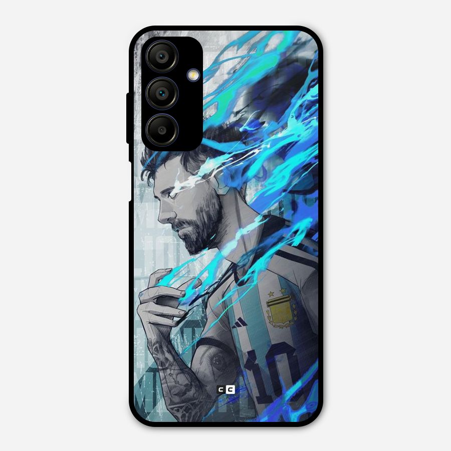 Electrifying Soccer Star Metal Back Case for Galaxy A15 5G