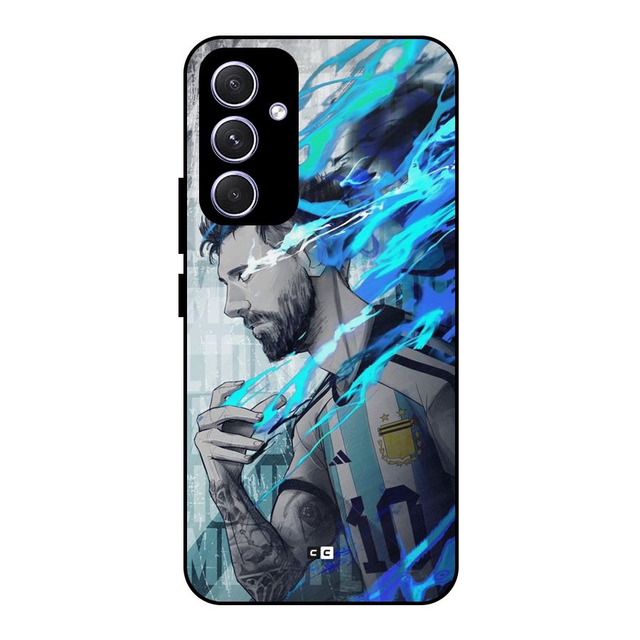 Electrifying Soccer Star Metal Back Case for Galaxy A54