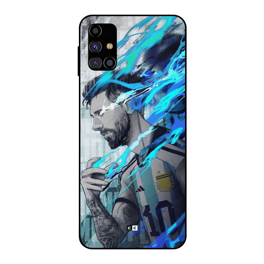 Electrifying Soccer Star Metal Back Case for Galaxy M31s