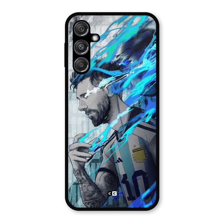 Electrifying Soccer Star Metal Back Case for Galaxy M34 5G