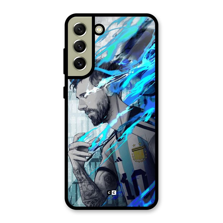 Electrifying Soccer Star Metal Back Case for Galaxy S21 FE 5G (2023)
