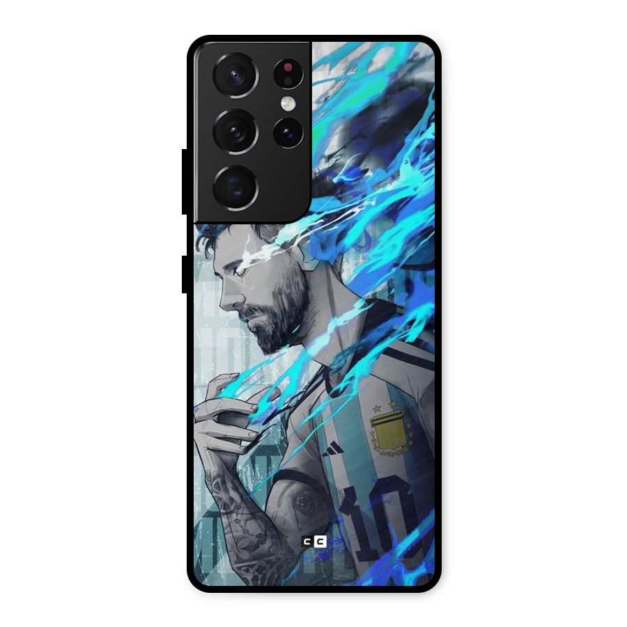 Electrifying Soccer Star Metal Back Case for Galaxy S21 Ultra 5G