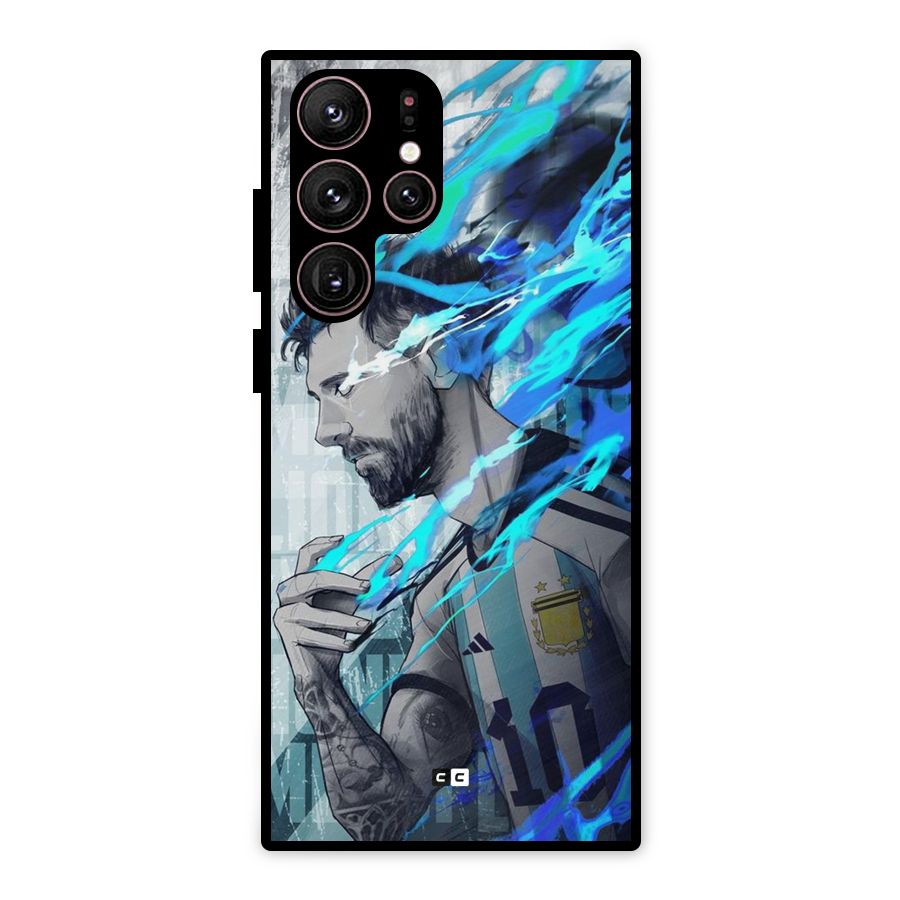 Electrifying Soccer Star Metal Back Case for Galaxy S22 Ultra 5G