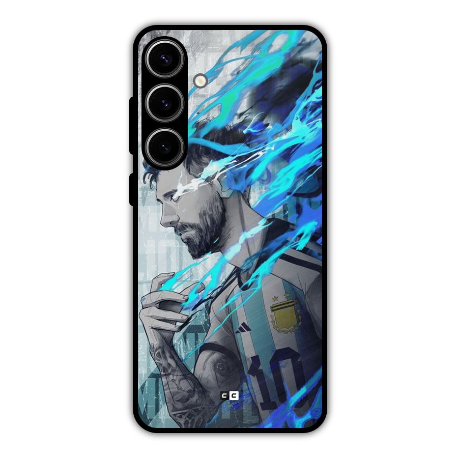 Electrifying Soccer Star Metal Back Case for Galaxy S24 Plus