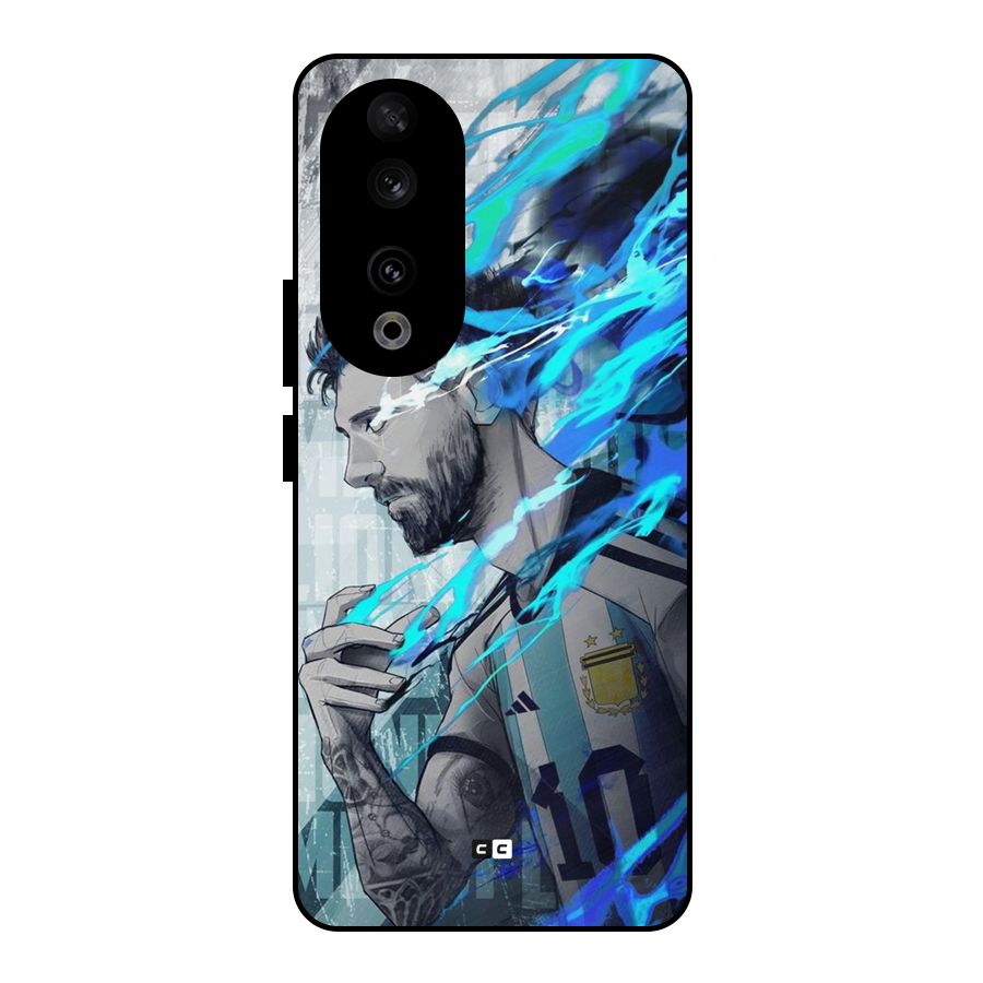 Electrifying Soccer Star Metal Back Case for Honor 90