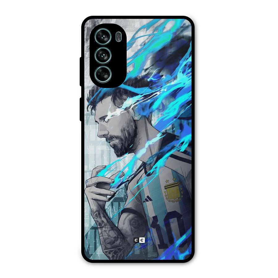 Electrifying Soccer Star Metal Back Case for Moto G62
