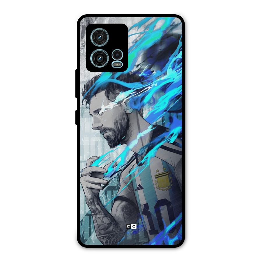 Electrifying Soccer Star Metal Back Case for Moto G72