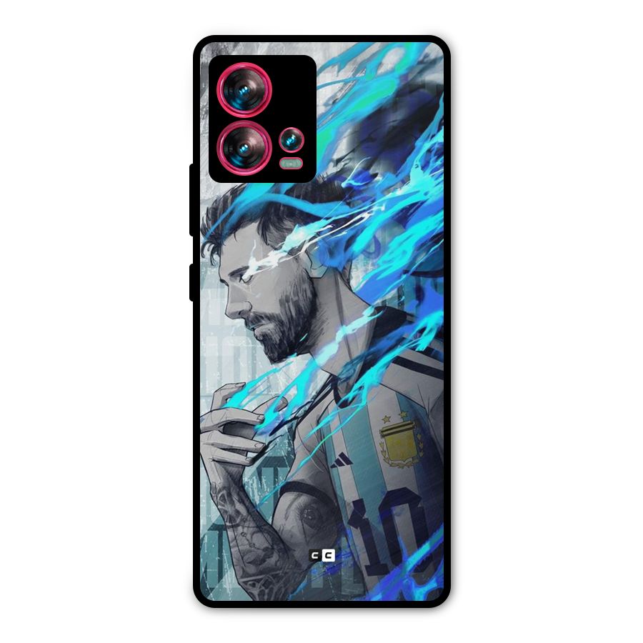 Electrifying Soccer Star Metal Back Case for Motorola Edge 30 Fusion