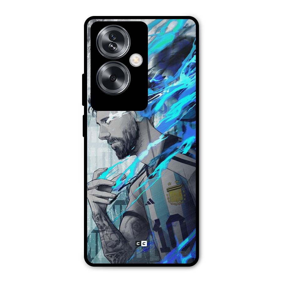 Electrifying Soccer Star Metal Back Case for Oppo A79 5G