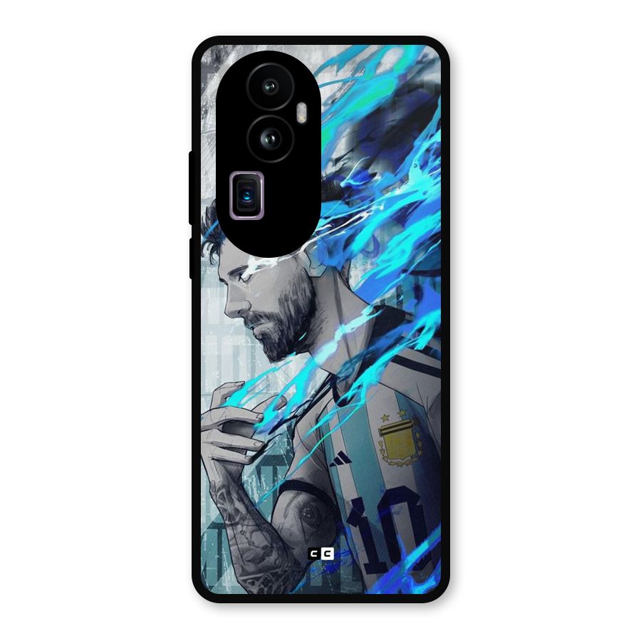 Electrifying Soccer Star Metal Back Case for Oppo Reno10 Pro Plus