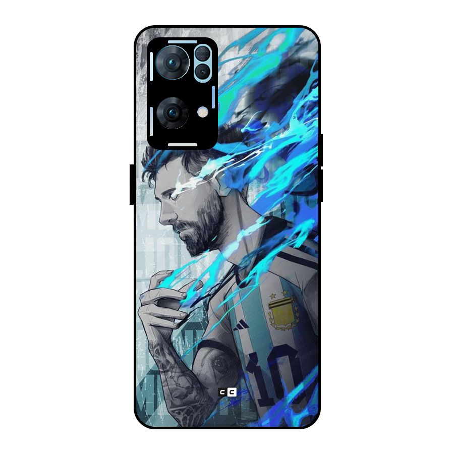 Electrifying Soccer Star Metal Back Case for Oppo Reno7 Pro 5G