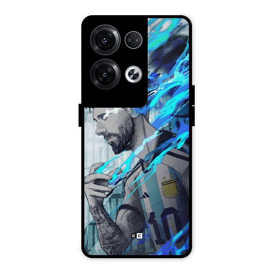 Electrifying Soccer Star Metal Back Case for Oppo Reno8 Pro 5G