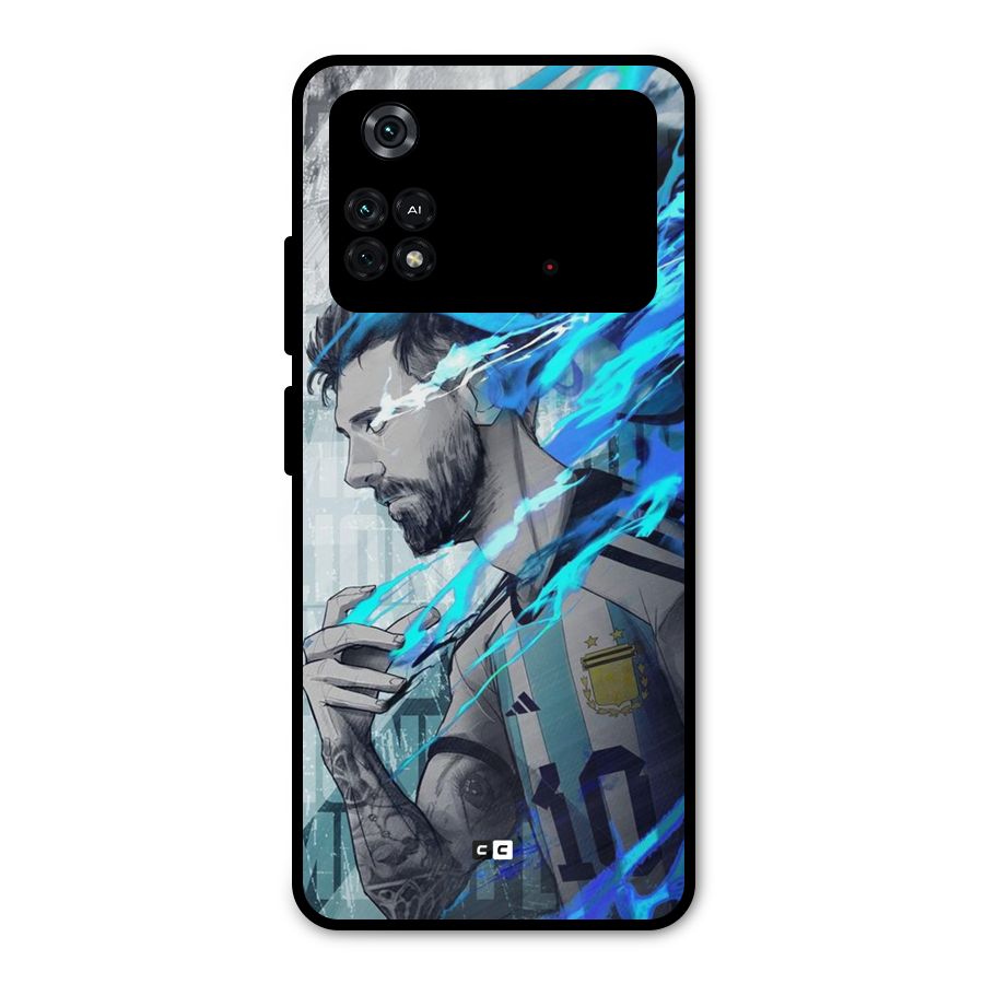 Electrifying Soccer Star Metal Back Case for Poco M4 Pro 4G