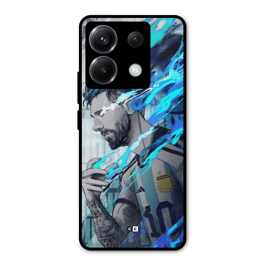 Electrifying Soccer Star Metal Back Case for Poco X6