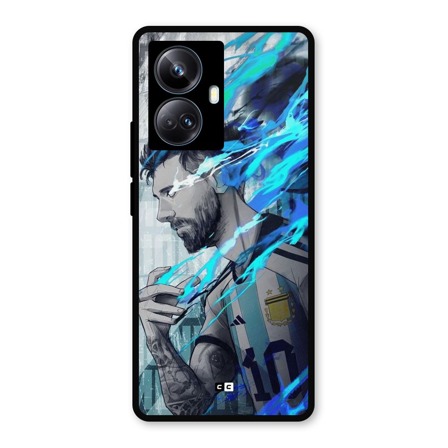 Electrifying Soccer Star Metal Back Case for Realme 10 Pro Plus