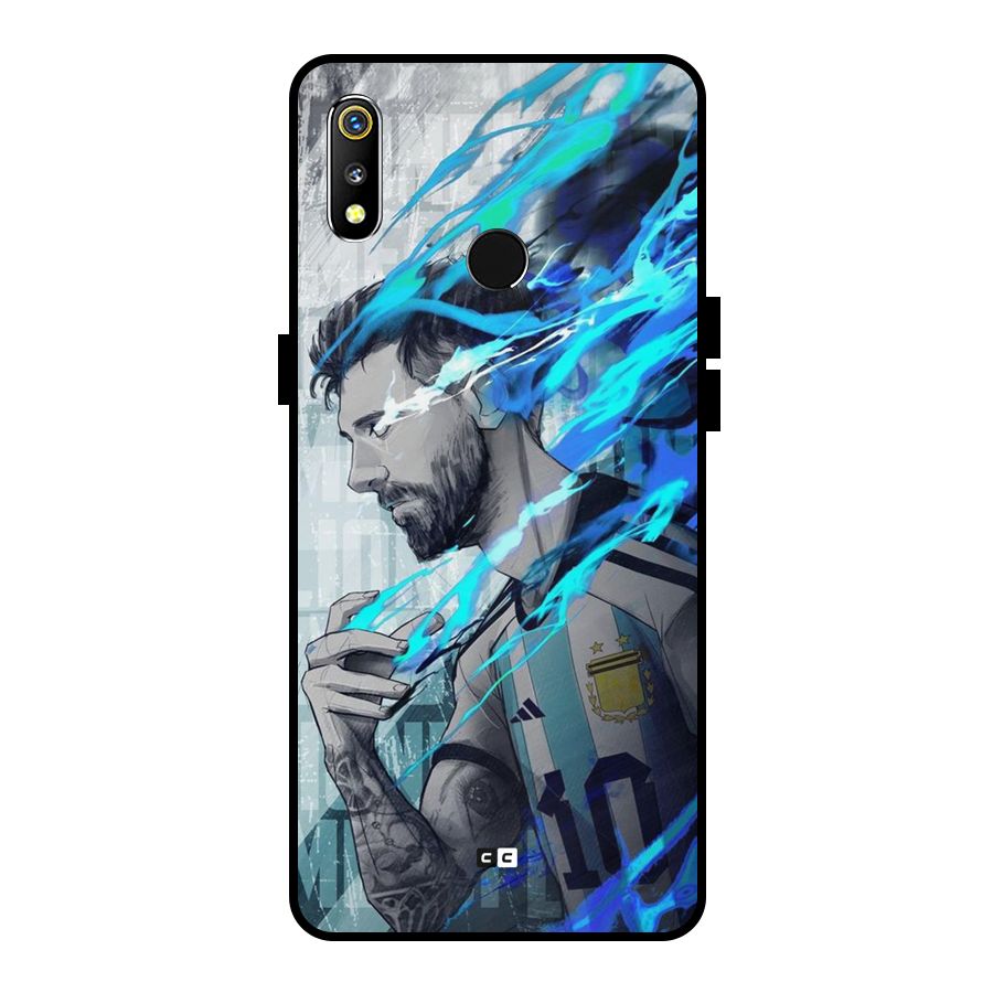 Electrifying Soccer Star Metal Back Case for Realme 3i
