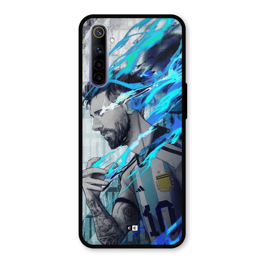Electrifying Soccer Star Metal Back Case for Realme 6