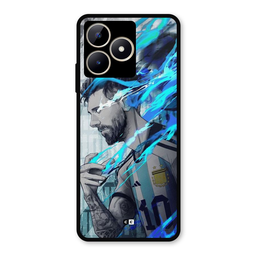 Electrifying Soccer Star Metal Back Case for Realme C53
