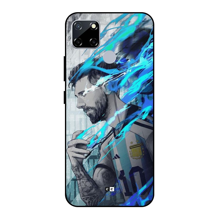 Electrifying Soccer Star Metal Back Case for Realme Narzo 20