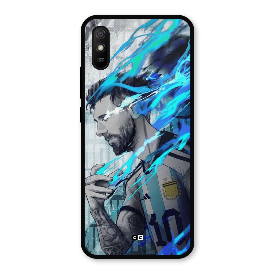 Electrifying Soccer Star Metal Back Case for Redmi 9a