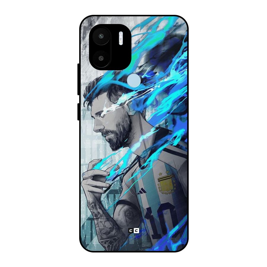 Electrifying Soccer Star Metal Back Case for Redmi A2 Plus