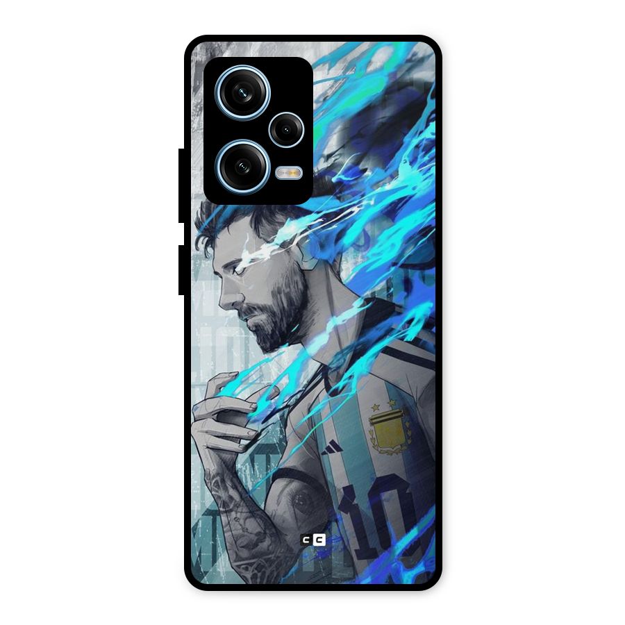 Electrifying Soccer Star Metal Back Case for Redmi Note 12 Pro