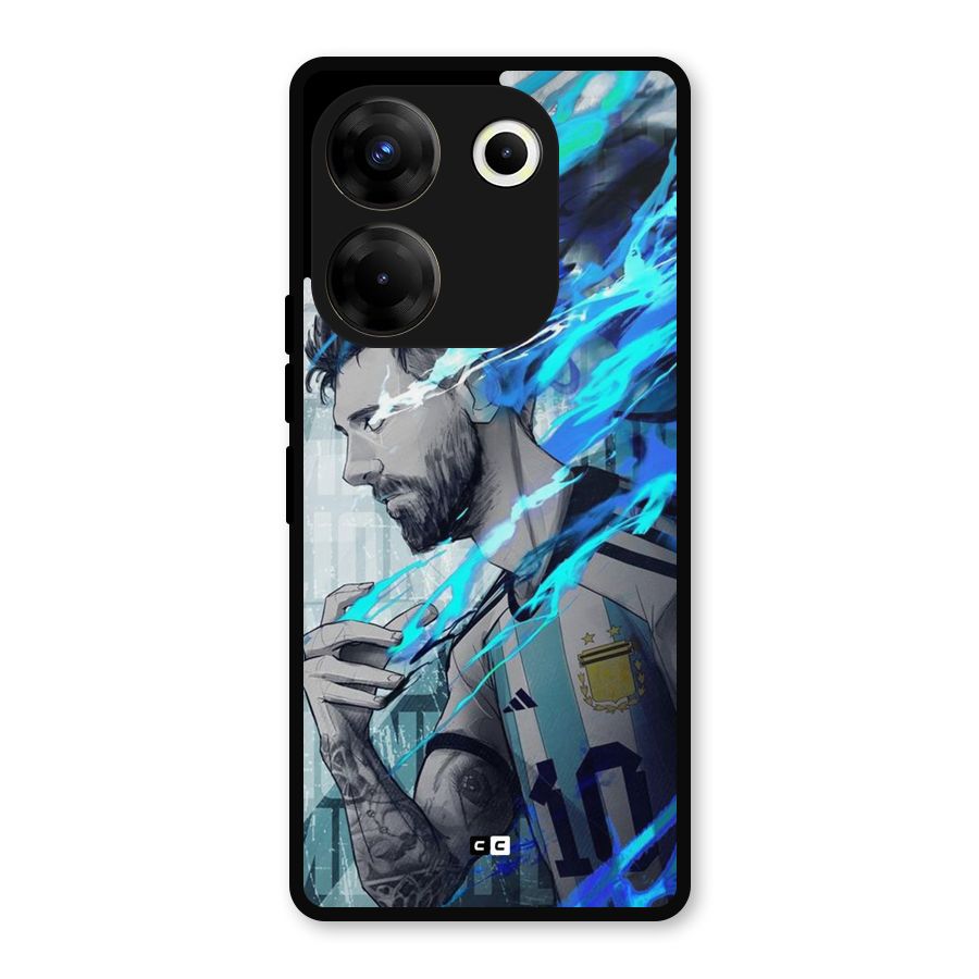 Electrifying Soccer Star Metal Back Case for Tecno Camon 20 Pro