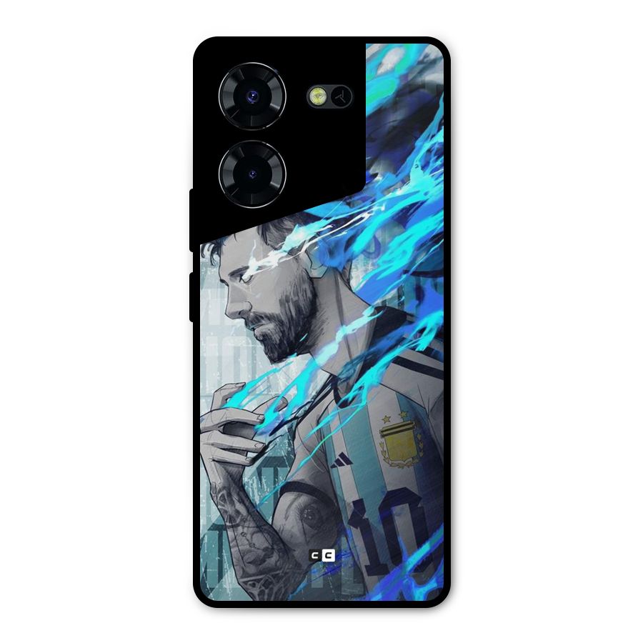 Electrifying Soccer Star Metal Back Case for Tecno Pova 5 Pro 5G