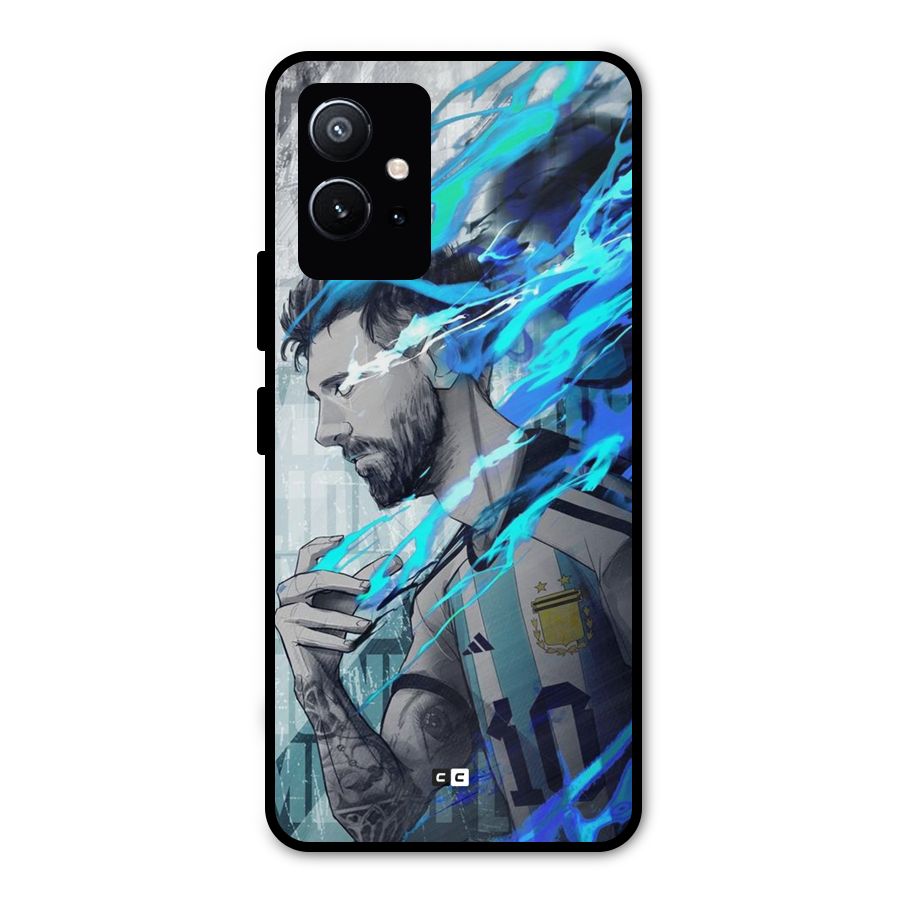 Electrifying Soccer Star Metal Back Case for Vivo T1 5G