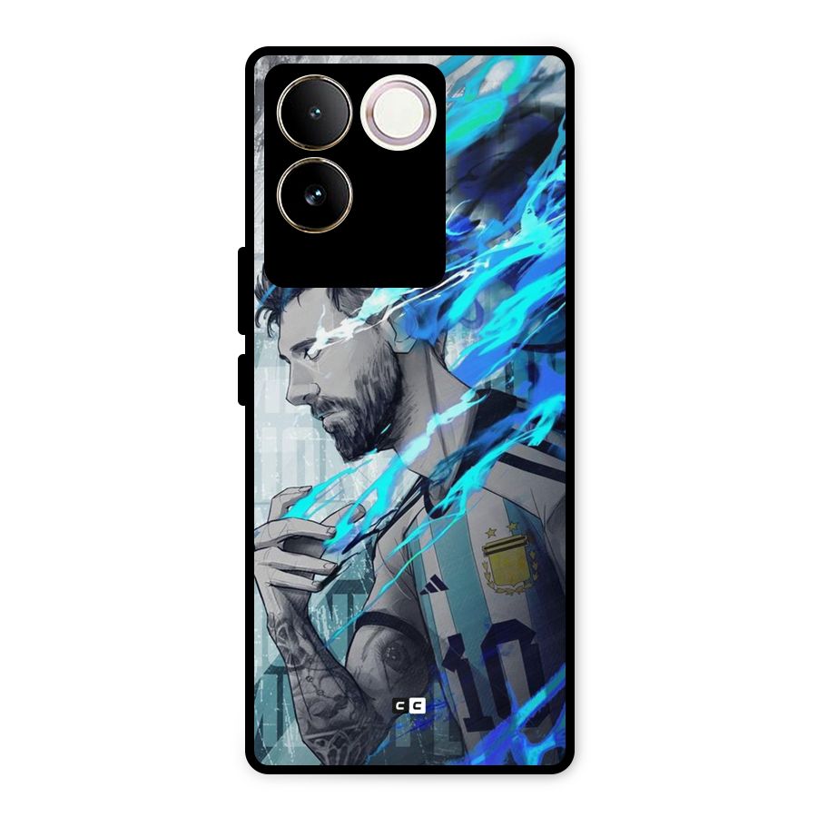 Electrifying Soccer Star Metal Back Case for Vivo T2 Pro