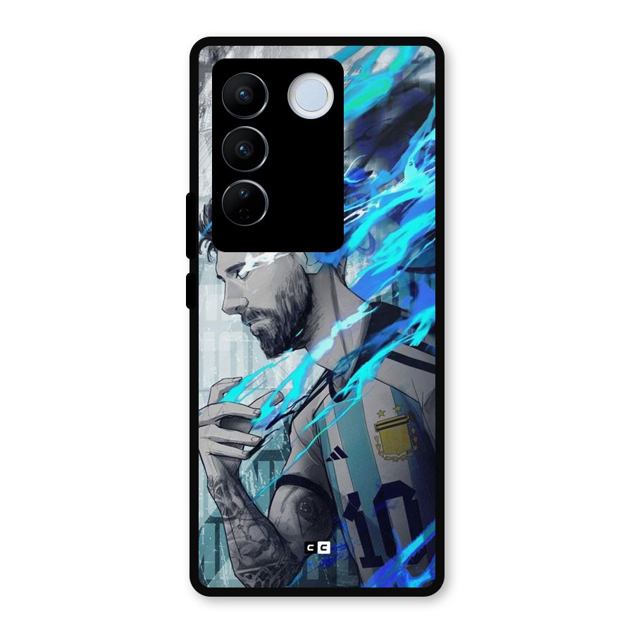 Electrifying Soccer Star Metal Back Case for Vivo V27