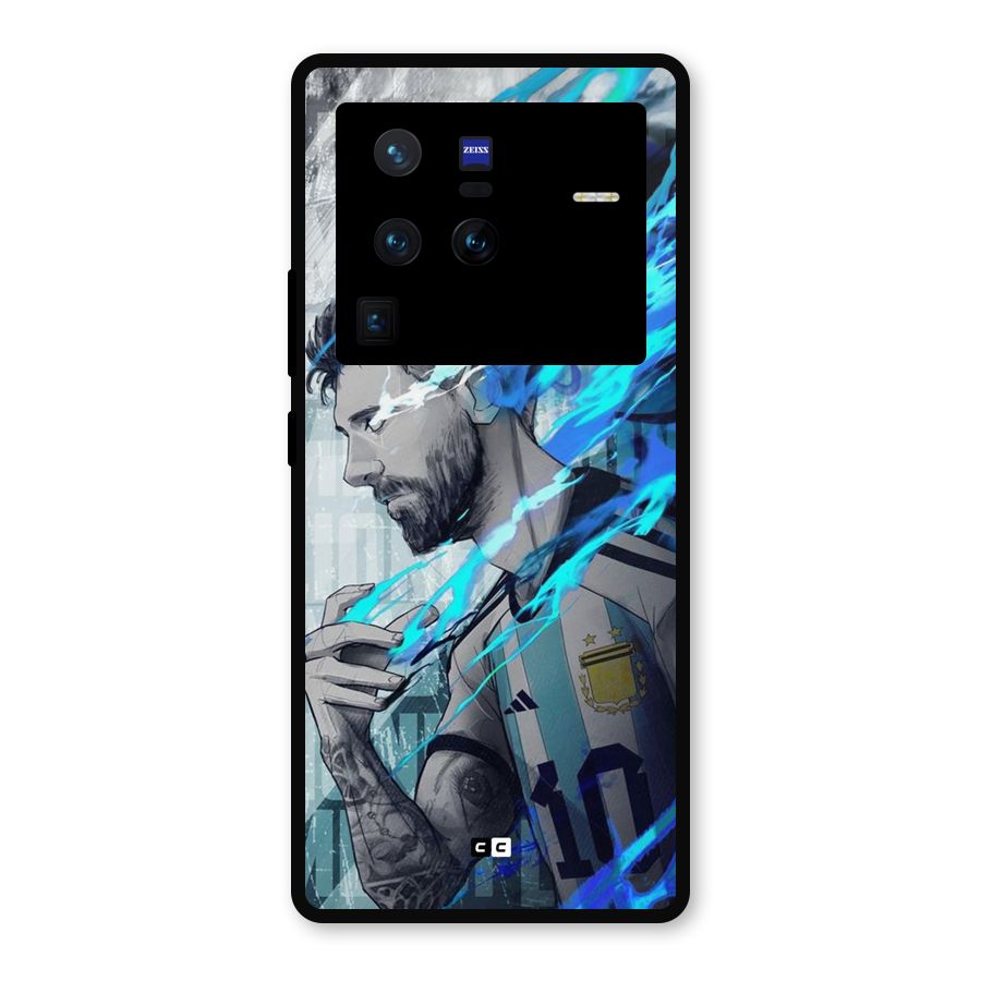 Electrifying Soccer Star Metal Back Case for Vivo X80 Pro