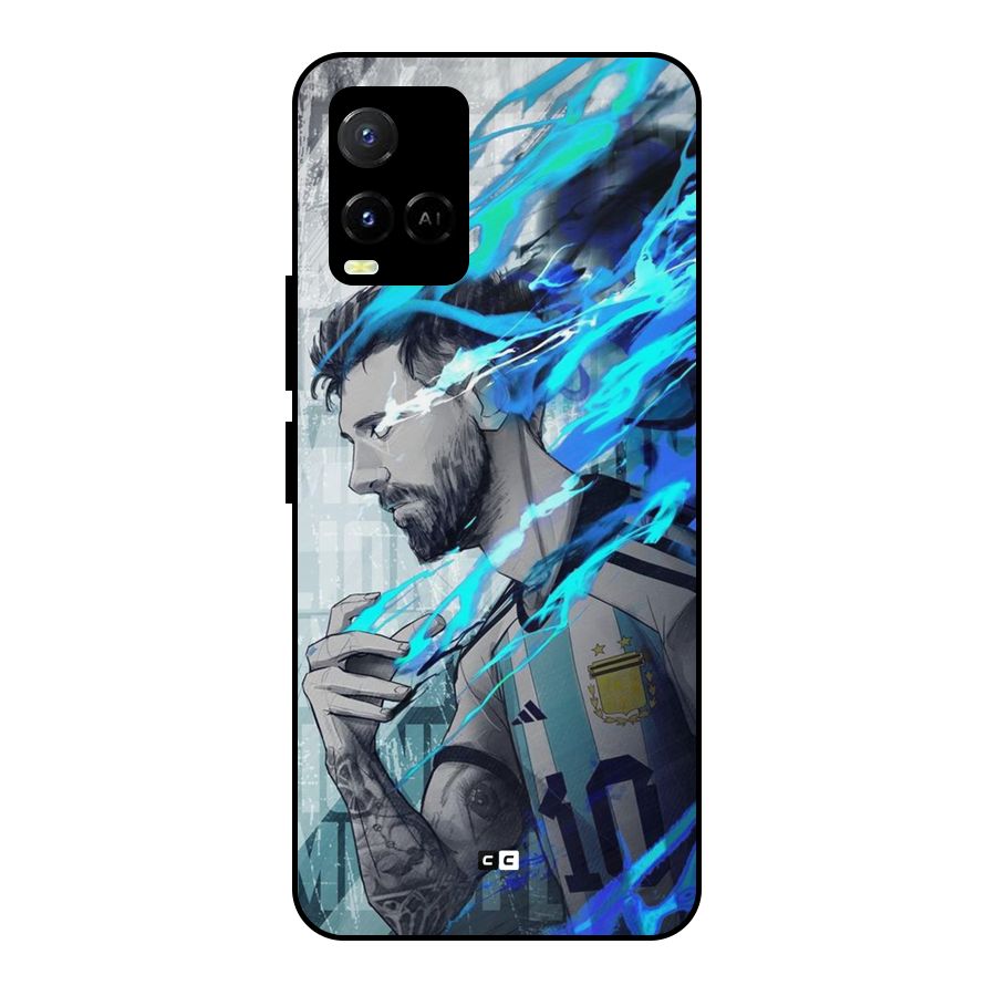 Electrifying Soccer Star Metal Back Case for Vivo Y21