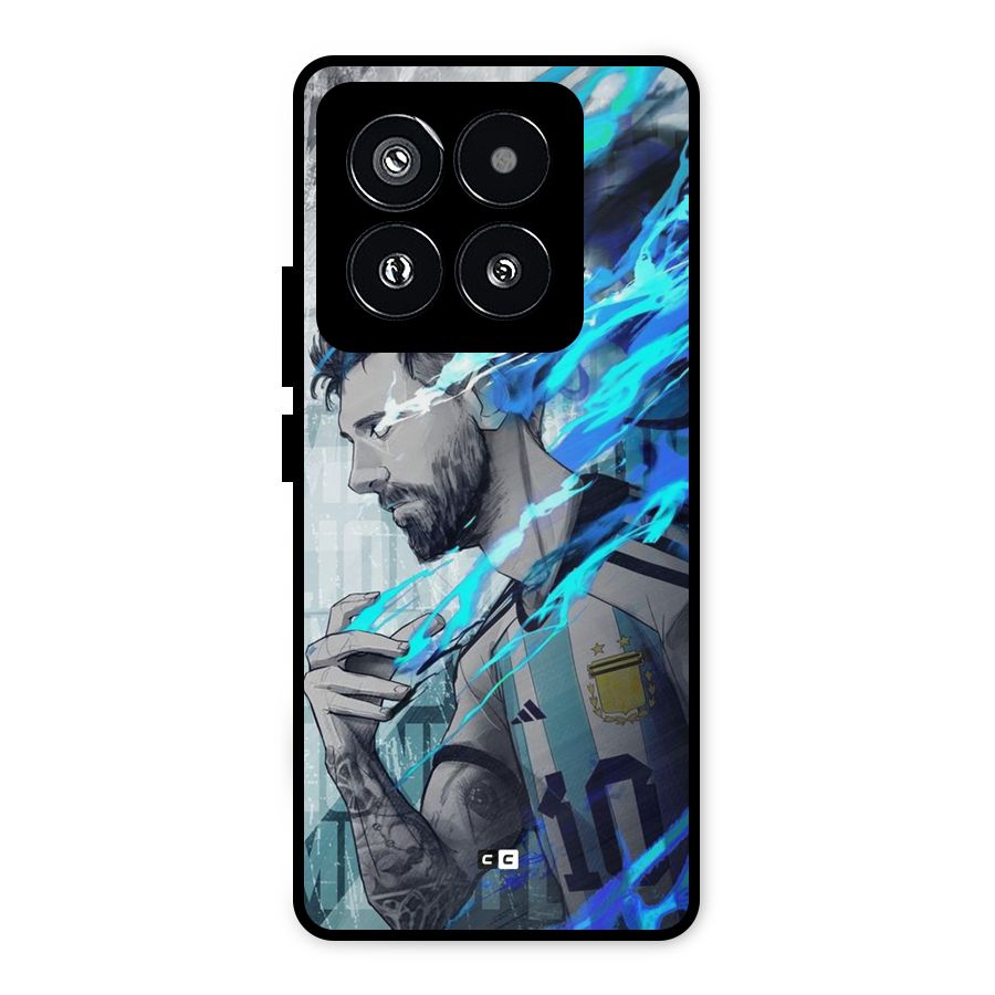 Electrifying Soccer Star Metal Back Case for Xiaomi 14 Pro