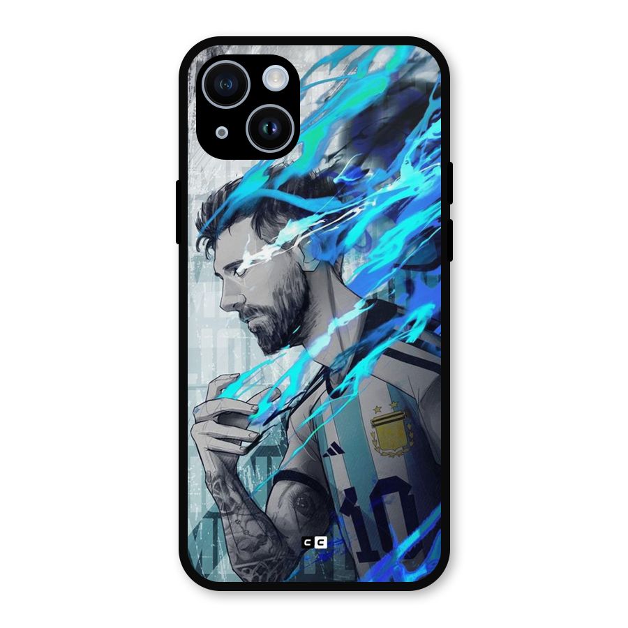 Electrifying Soccer Star Metal Back Case for iPhone 14