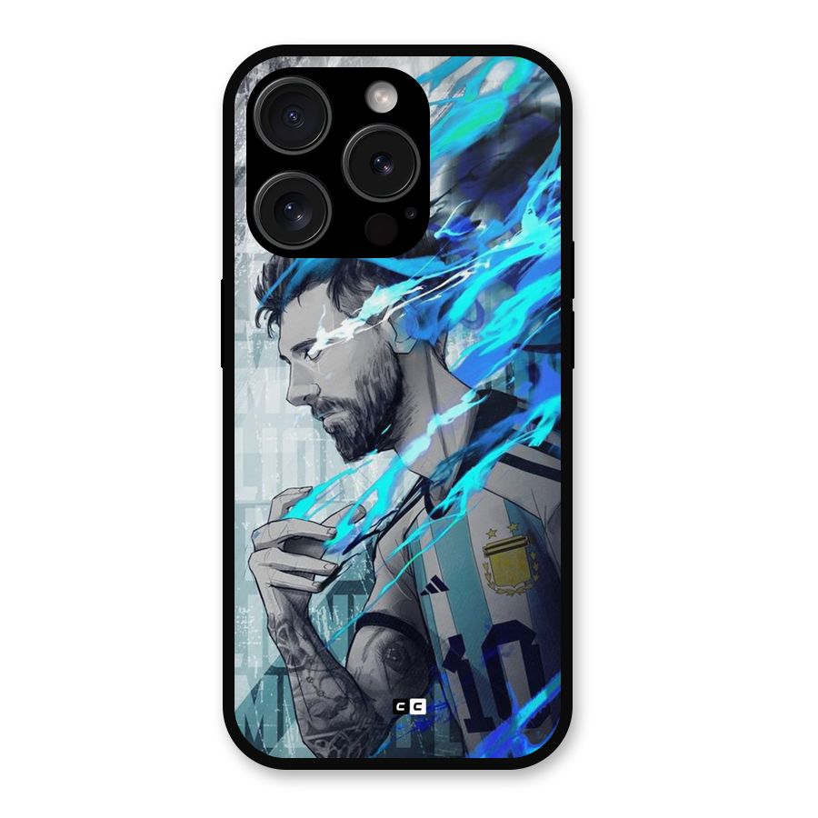 Electrifying Soccer Star Metal Back Case for iPhone 15 Pro